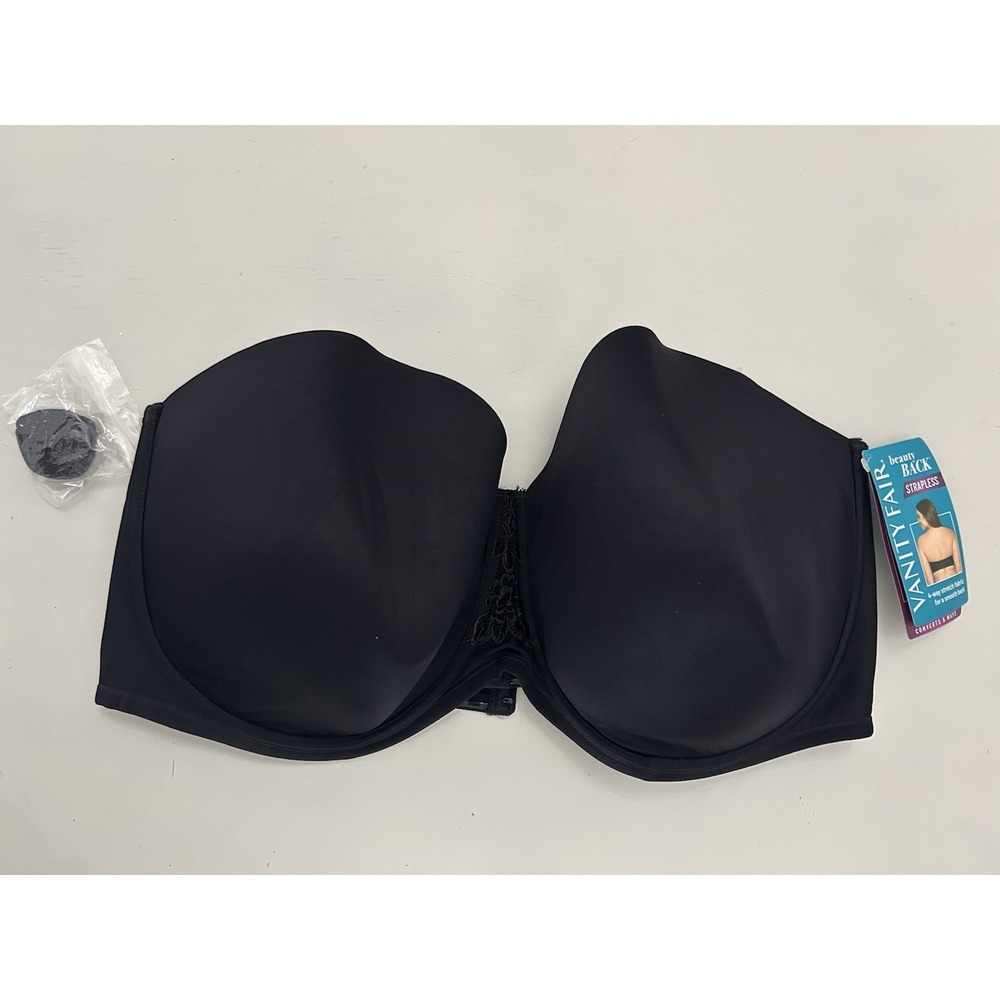 Vanity‎ Fair 44DDD Beauty Back Strapless Convertible Underwire Bra 74380 Black